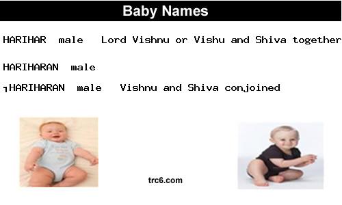 hariharan baby names